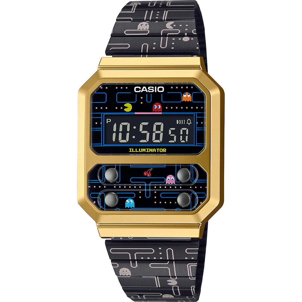 Casio Vintage A100WEPC-1BER Vintage Series x PacMan horloge