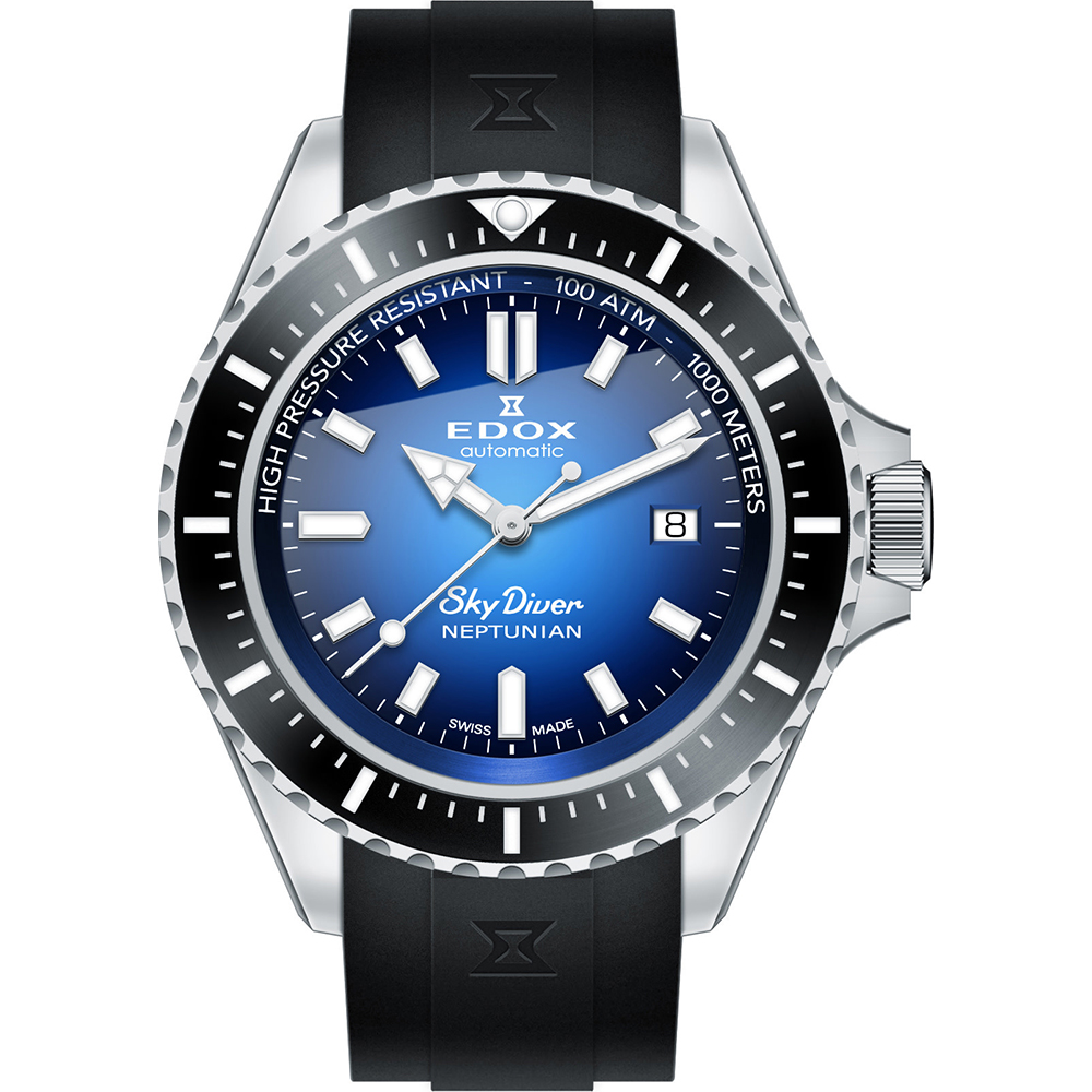 Edox Skydiver 80120-3NCA-BUIDN Skydiver Neptunian Horloge