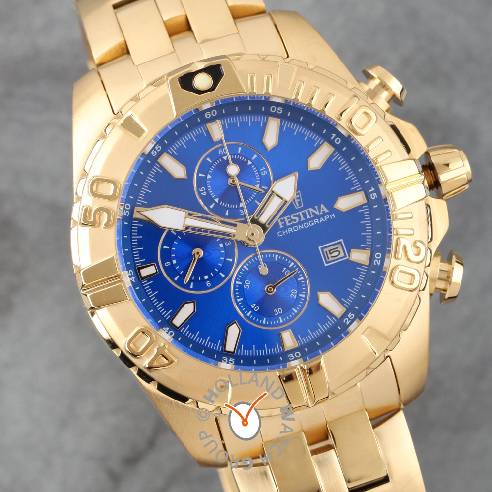 Festina Chronograaf Gouden herenhorloge F16119/2 | WatchXL