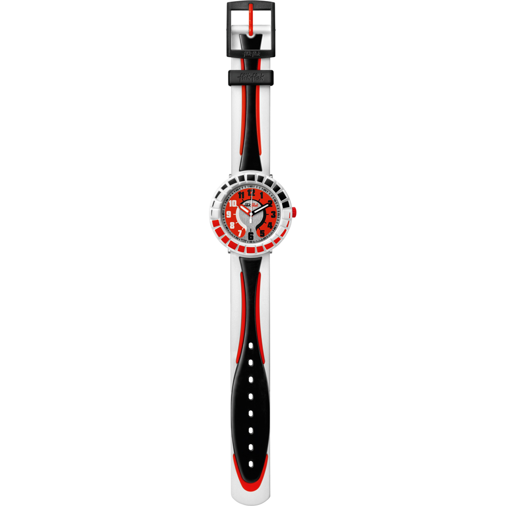 Flik Flak 7+ Power Time FCSP006 All Around Black & Red Horloge