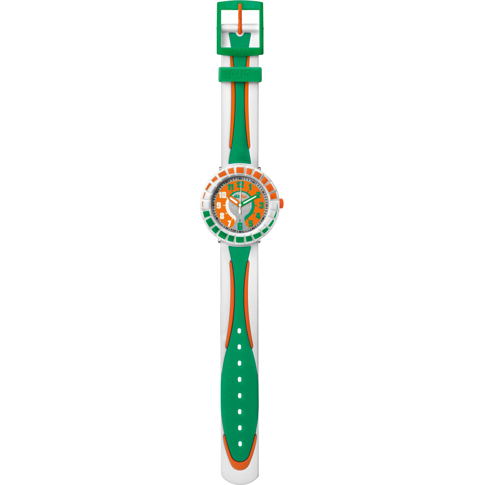 Flik Flak 7+ Power Time FCSP007 All Around Green & Orange Horloge