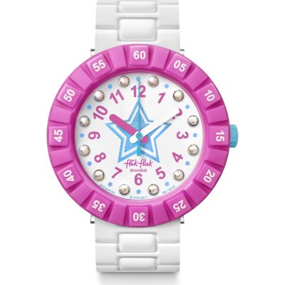 Flik Flak 7+ Power Time FCSP076 Bleue Etoilée Horloge