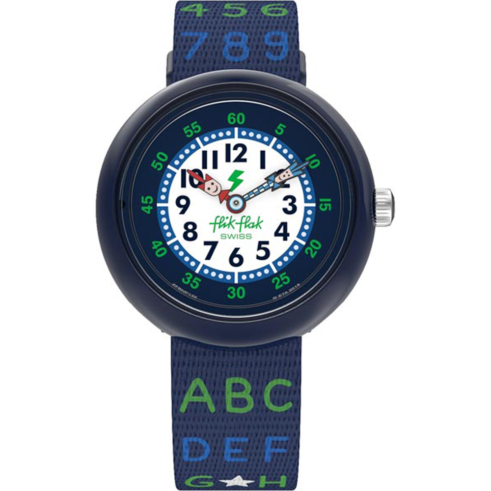 Flik Flak 3+ Story Time FBNP132 Blue Ab34 Horloge