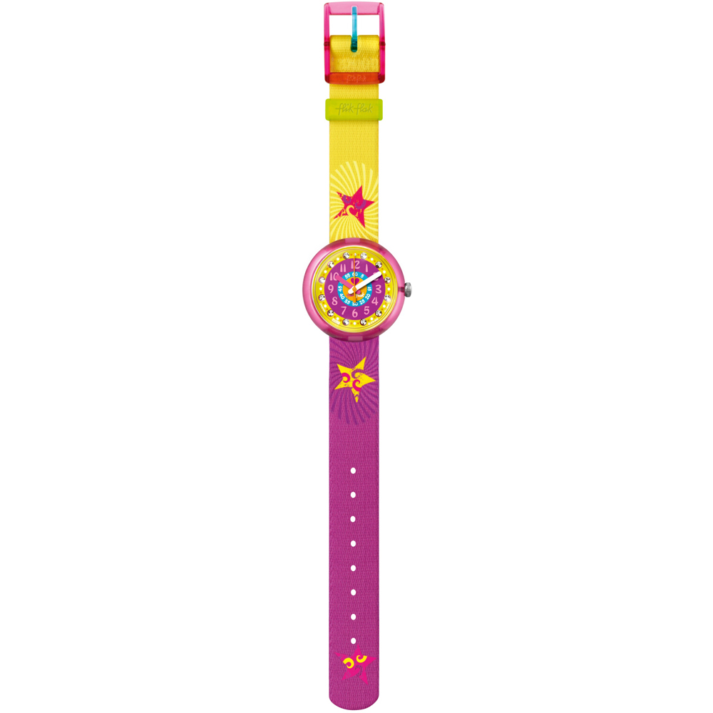 Flik Flak 5+ Power Time FPNP004 Pink Splashy & Flashy Horloge