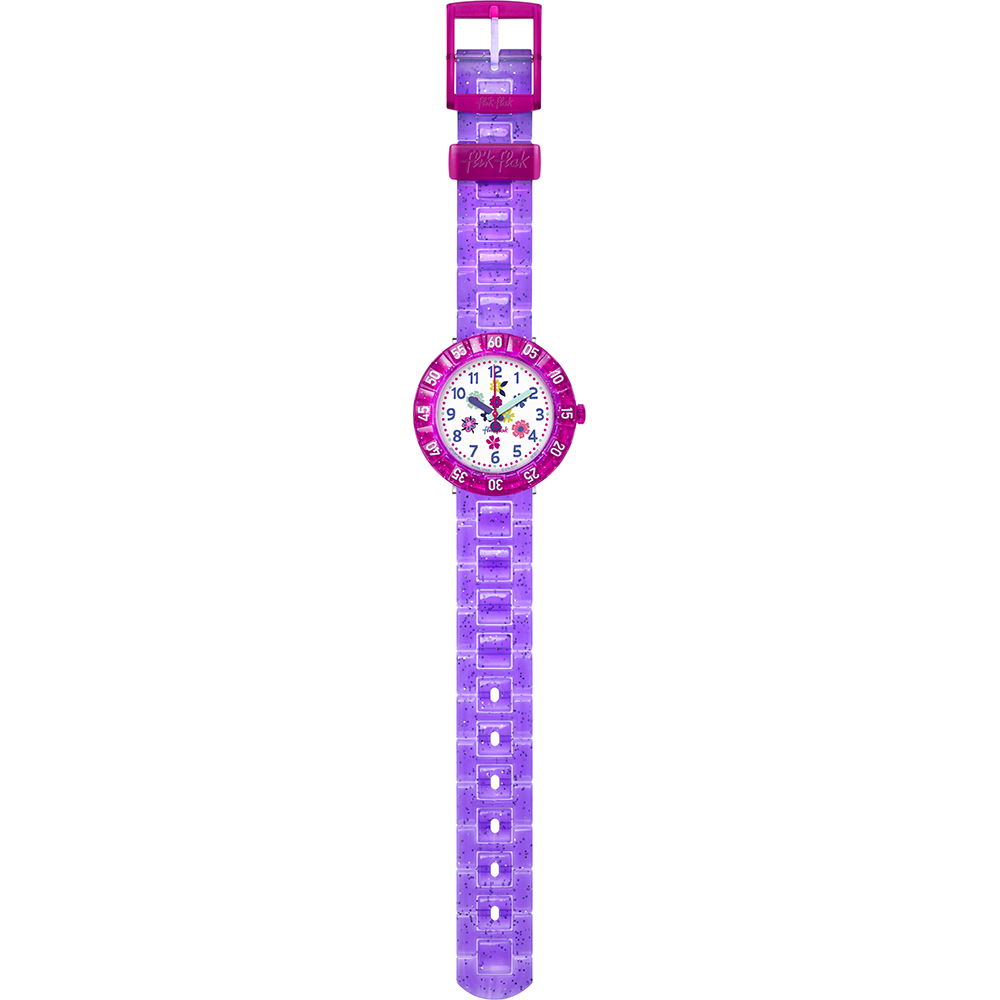 Flik Flak 7+ Power Time FCSP060 Purple Garden Horloge