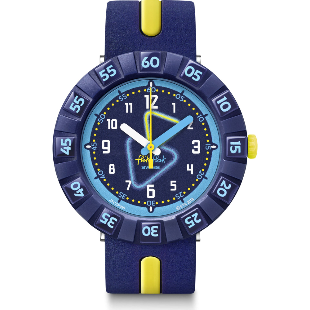 Flik Flak 7+ Power Time FCSP091 Yellow Tube Horloge