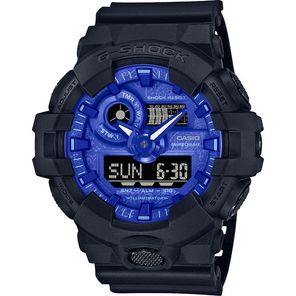 G-Shock Classic Style GA-700BP-1AER Ana-Digi - Blue Paisley Horloge