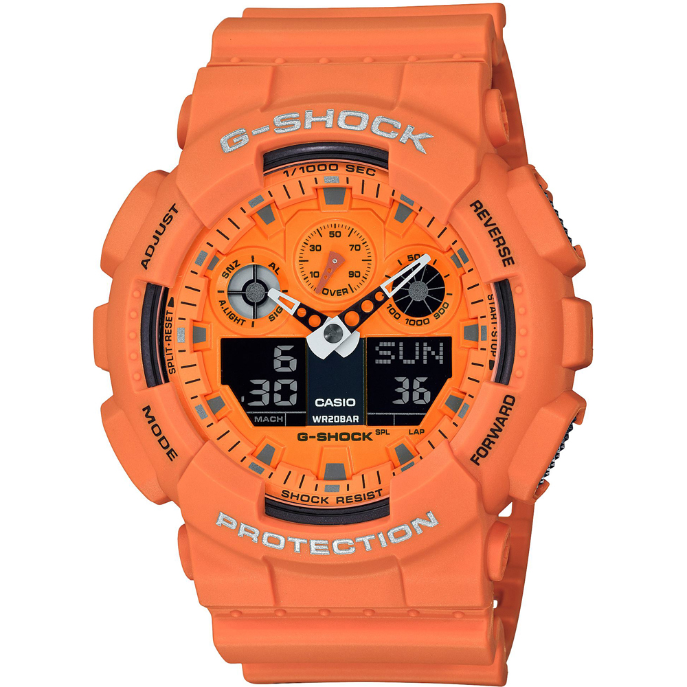 G-Shock Classic Style GA-100RS-4AER Ana-Digi - Hot Rock Sounds Horloge