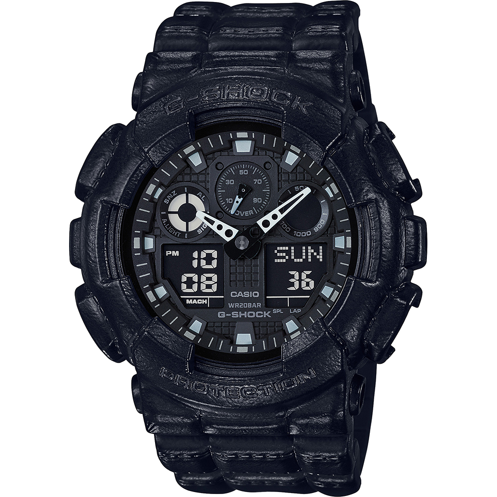 G-Shock Classic Style GA-100BT-1AER Black Out Texture Horloge