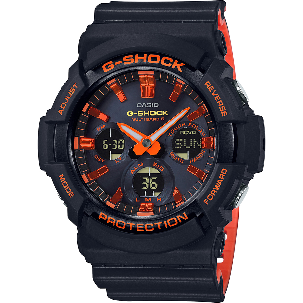 G-Shock Classic Style GAW-100BR-1A Waveceptor - Bright Orange Horloge