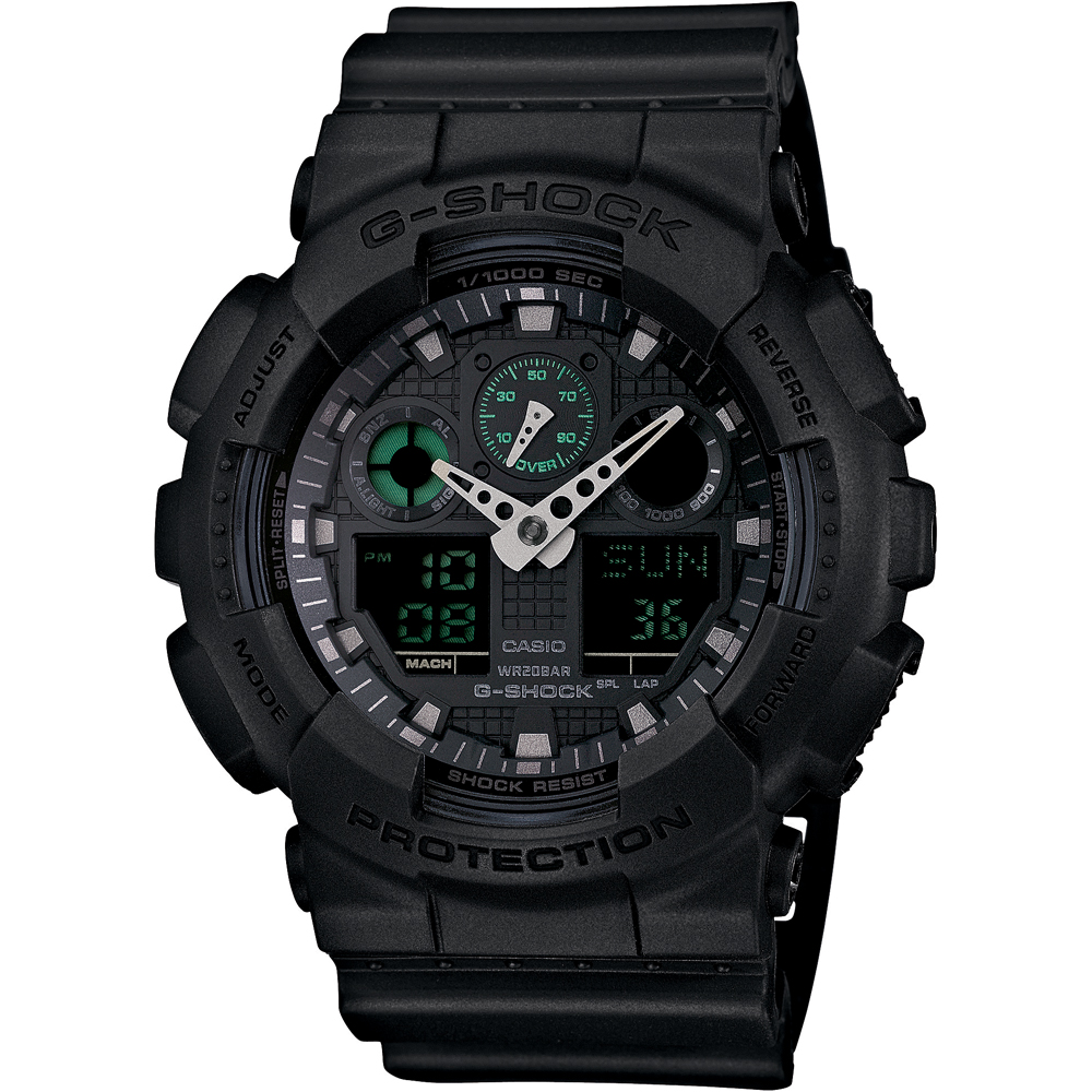 G-Shock Classic Style GA-100MB-1AER Mission Black Horloge