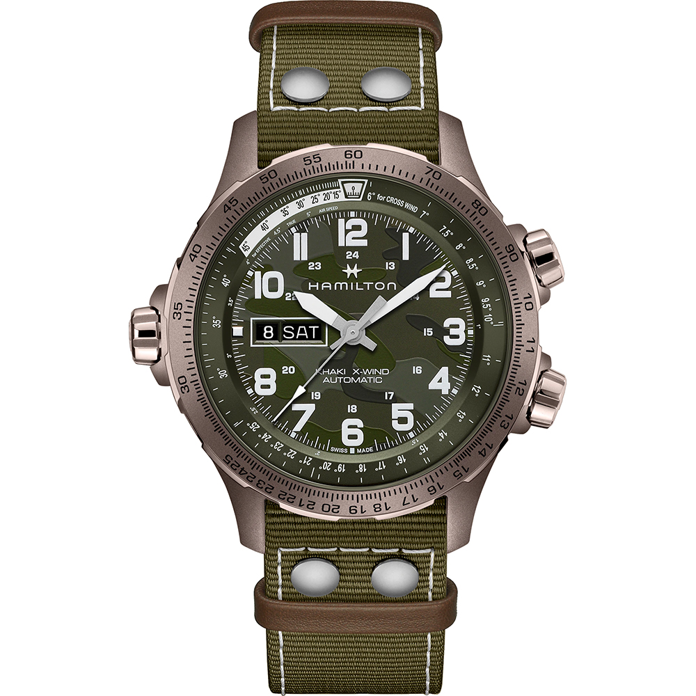 Broek slijtage Karakteriseren Hamilton Khaki H77775960 Khaki Aviation X-Wind horloge • EAN: 7630458801886  • Horloge.be