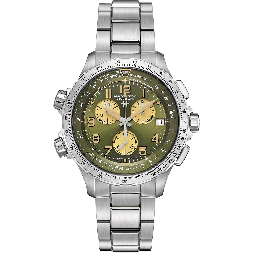 Hamilton Aviation H77932160 Khaki X-Wind GMT Horloge