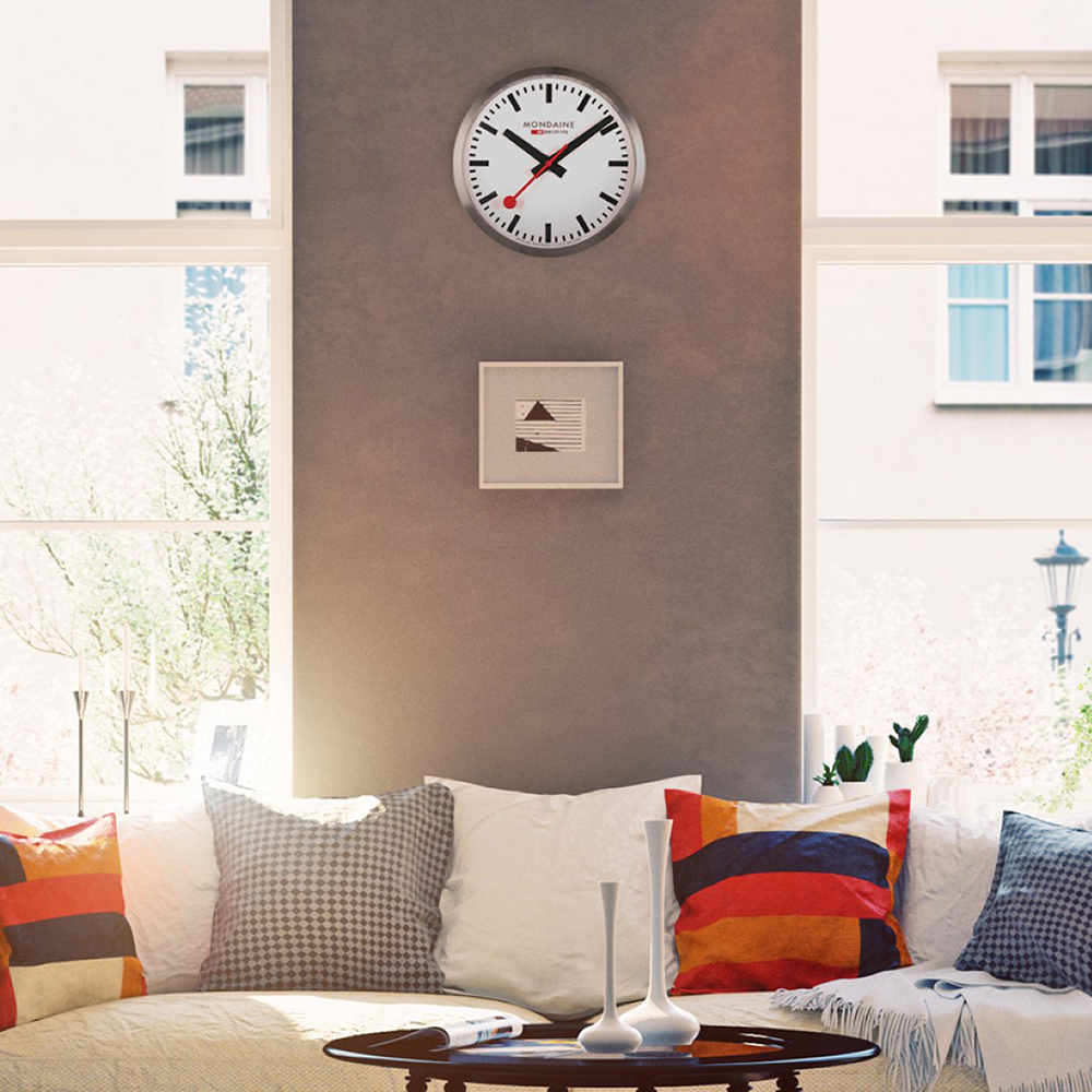 Mondaine A990.CLOCK.16SBB Wall Clock 25 cm Klok • EAN 7611382001221 • Horloge.be