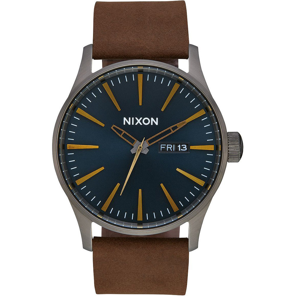 Nixon A105-2984 Sentry Leather Horloge