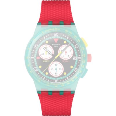 Swatch ASUSG409 Neon Emerald Chrono band