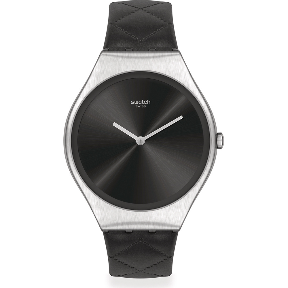 Swatch Skin Irony SYXS136 Black Quilted Horloge