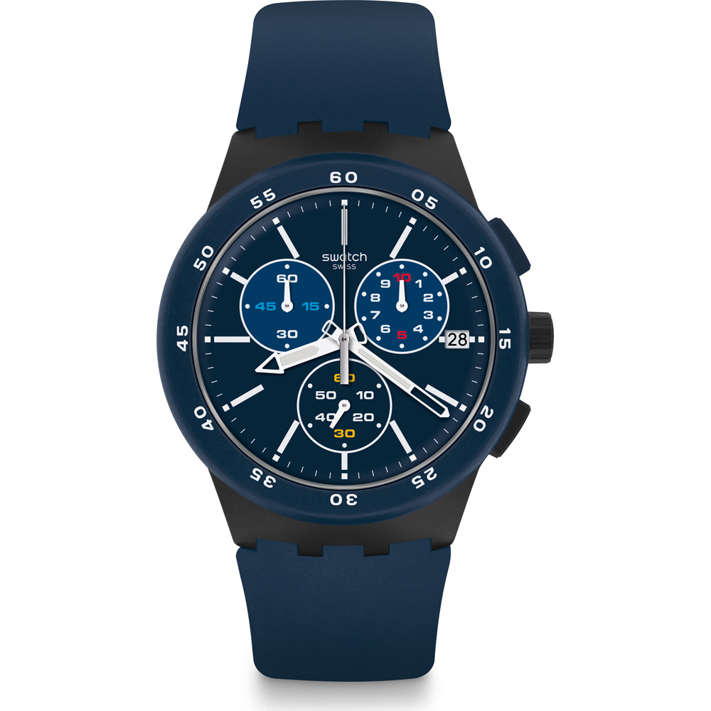 Swatch New Chrono Plastic SUSB417 Blue Steward Horloge