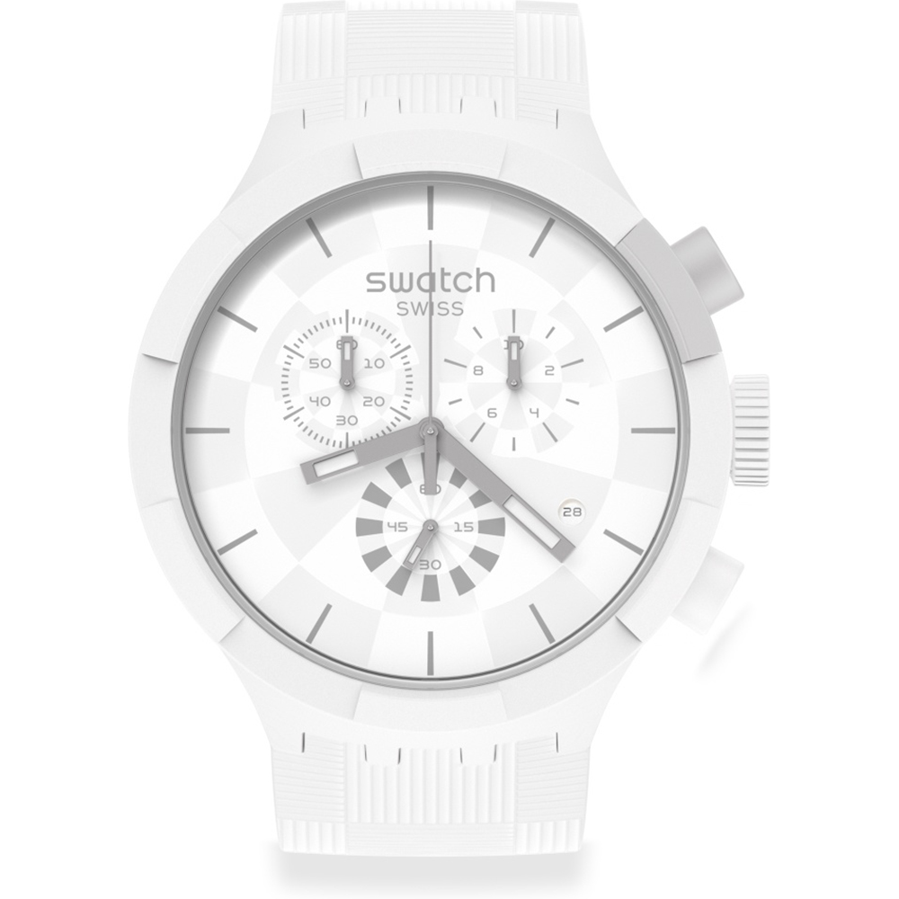 Swatch Big Bold SB02W400 Chequered White Horloge