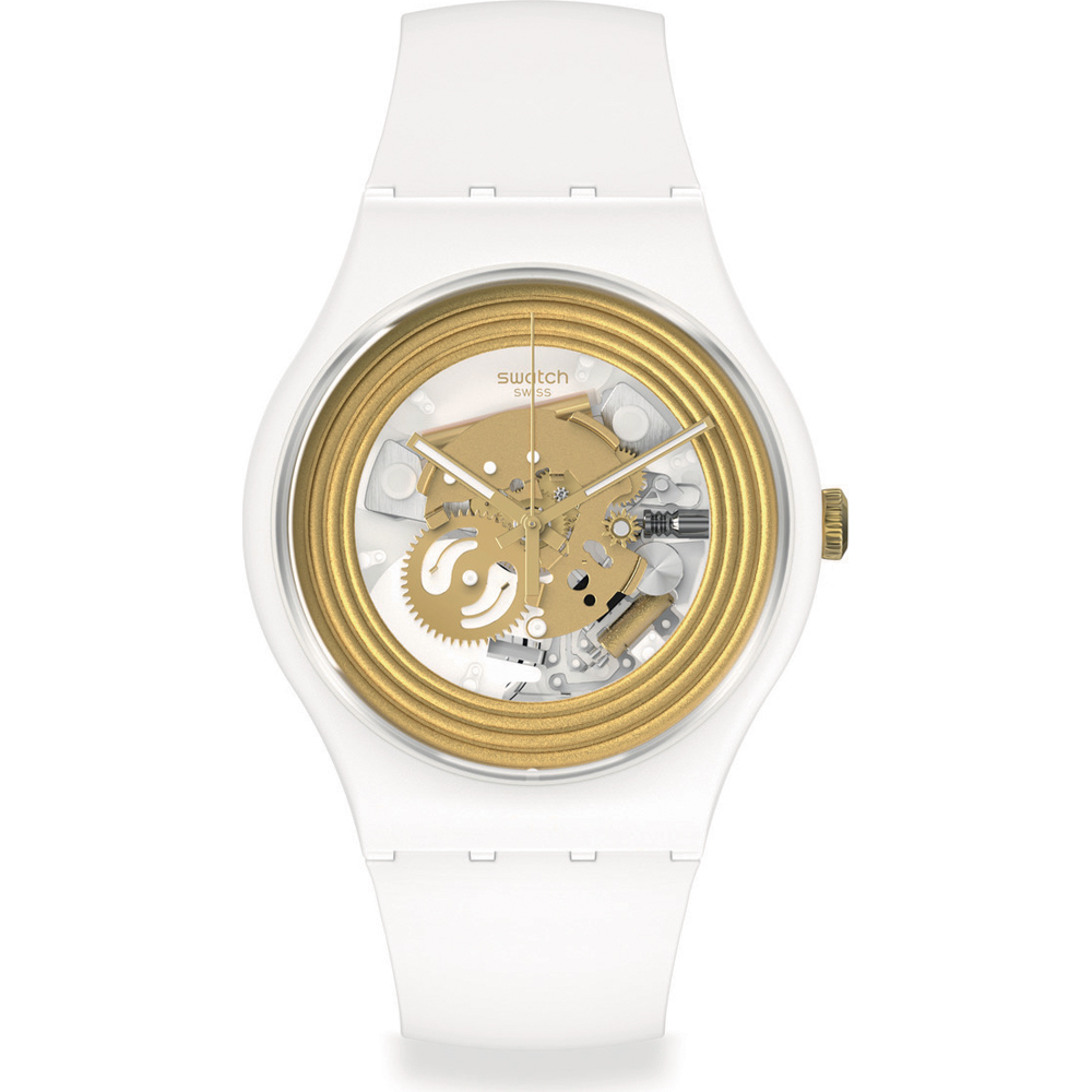Swatch NewGent SO29W107 Golden Rings White Horloge