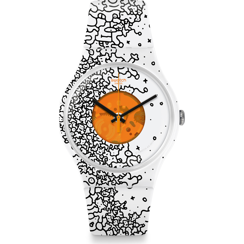 Swatch NewGent SUOW167 Orange Pusher Horloge