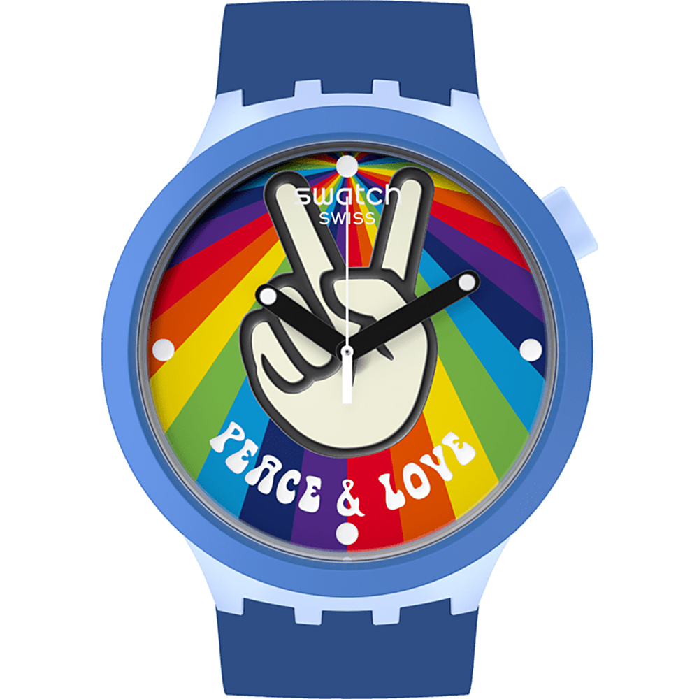 Swatch Big Bold SB03N105 Peace Hand Love Horloge