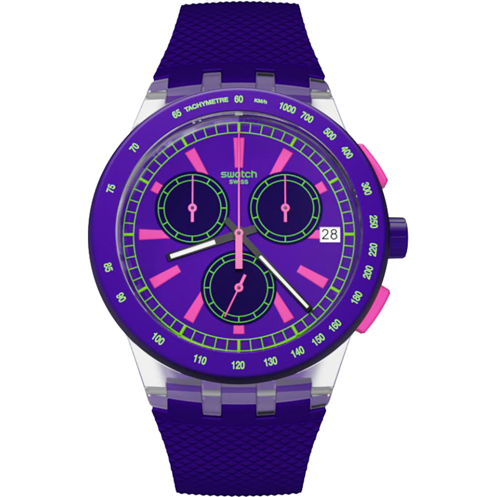 Swatch New Chrono Plastic SUSK400 Purp-Lol Horloge