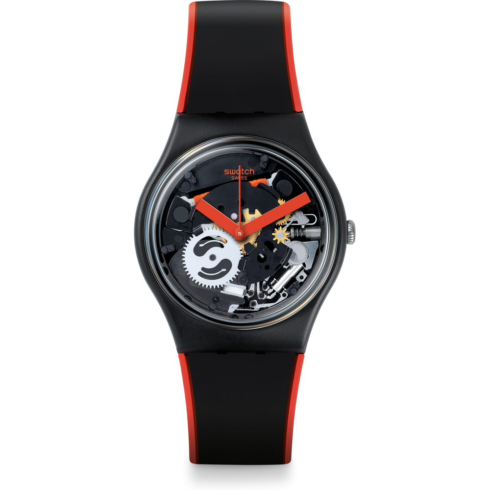 Swatch Standard Gents GB290 Red Frame Horloge