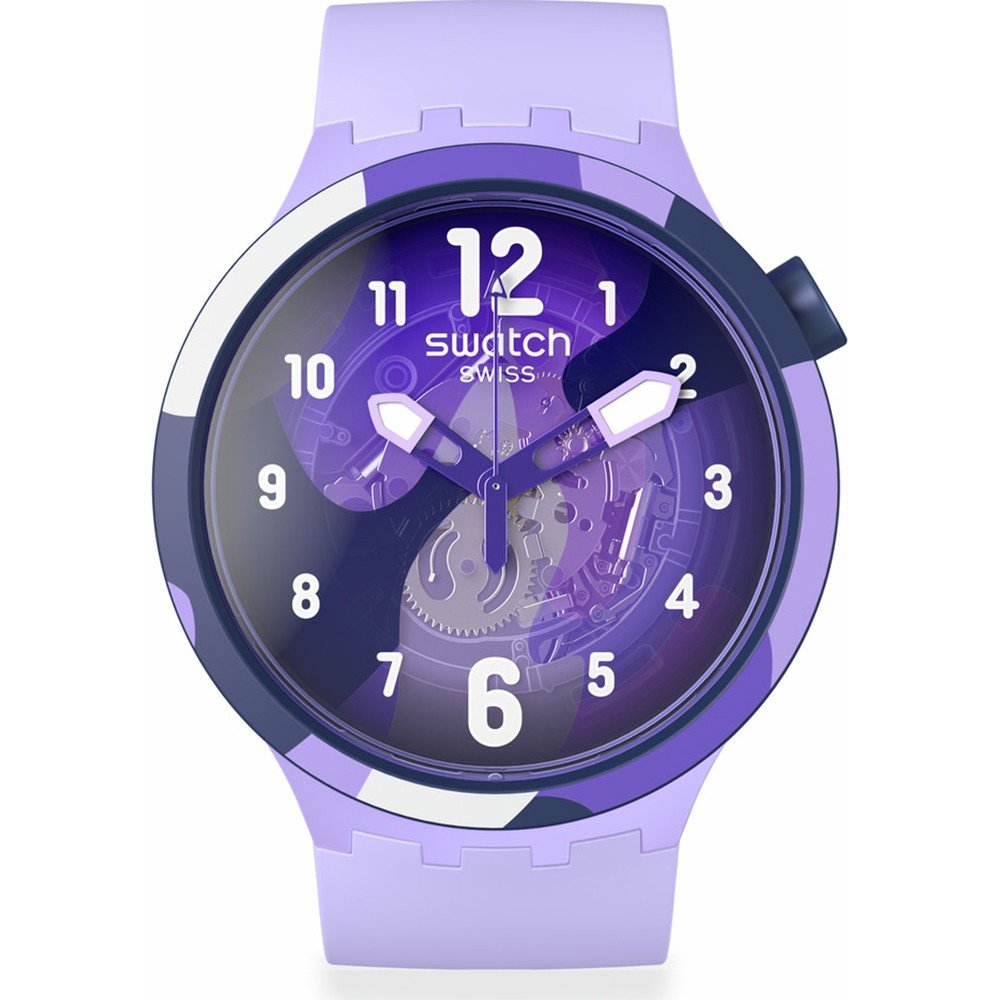 Swatch Big Bold SB05V101 Look right trough violet Horloge