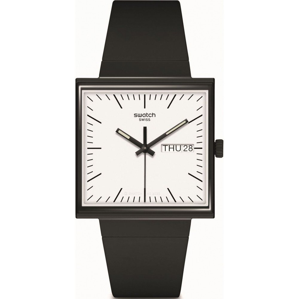 Swatch What If - Square SO34B700 What If... Black? Horloge