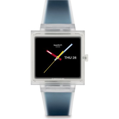 Swatch What If - Square SO38K700 What If... Jelly see thru black? Horloge