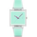 Swatch What If - Square SO38K702 What If... Jelly see thru mint? Horloge