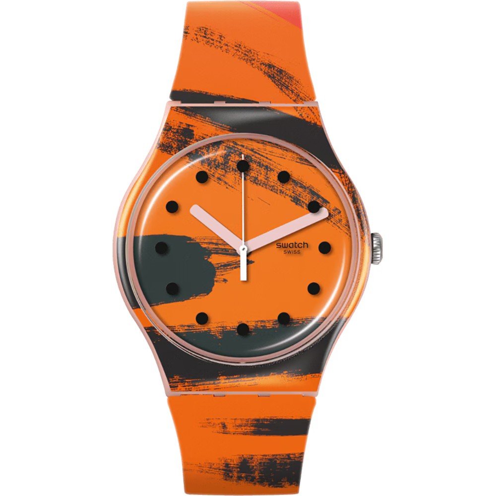 Swatch NewGent SUOZ362 Barns-Graham's Orange and Red on Pink Horloge