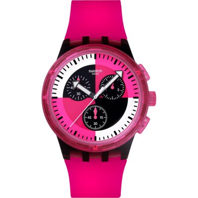 Swatch New Chrono Plastic SUSB110 Fuchsia Lines Horloge