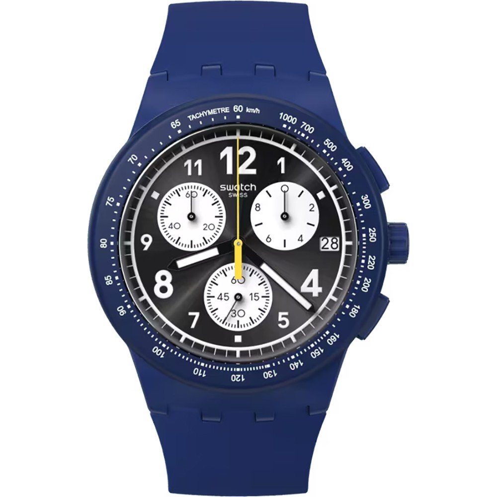 Swatch New Chrono Plastic SUSN418 Nothing Basic About Blue Horloge