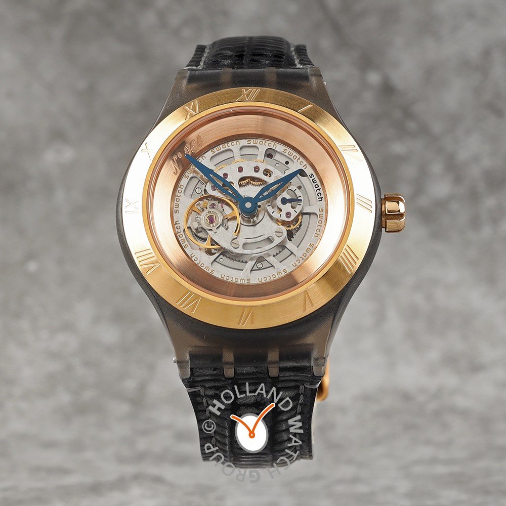 Swatch Historic collection SVAZ100-PO1 Diaphane One - Turning Gold Horloge