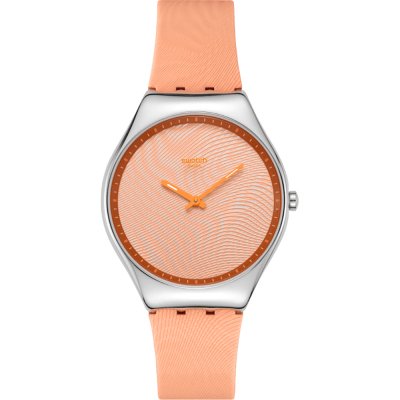 Swatch Skin Irony SYXS166 Iridescently peach Horloge