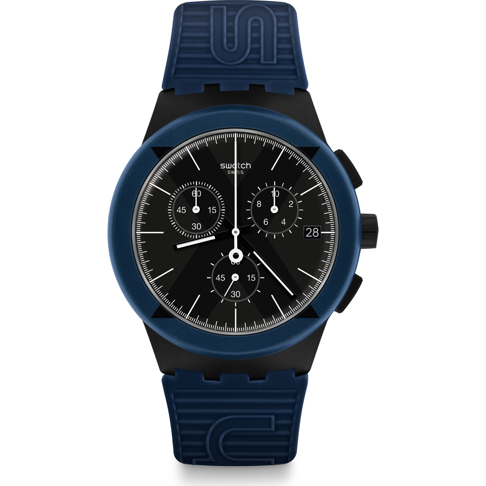 Swatch New Chrono Plastic SUSB418 X-District Blue Horloge